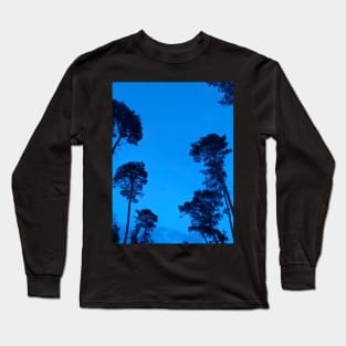 The trees are are watching us from a clear blue night sky Long Sleeve T-Shirt